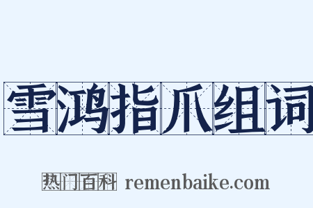 雪鸿指爪组词是什么意思的图片